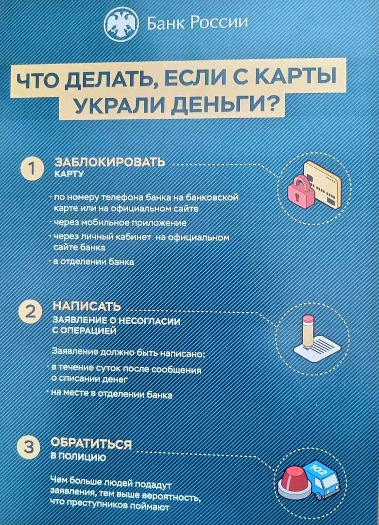 Что делать, если с карты украли деньги.