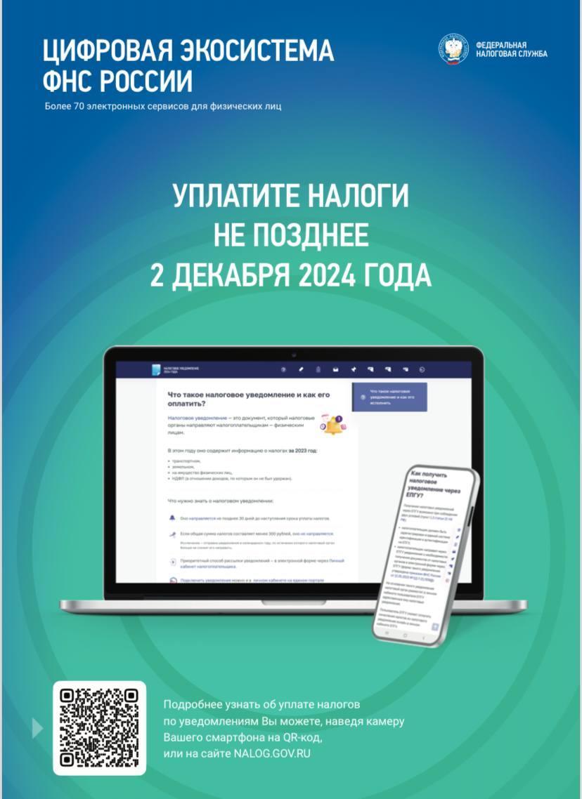 Не забудьте оплатить налог на имущество до 2 декабря.