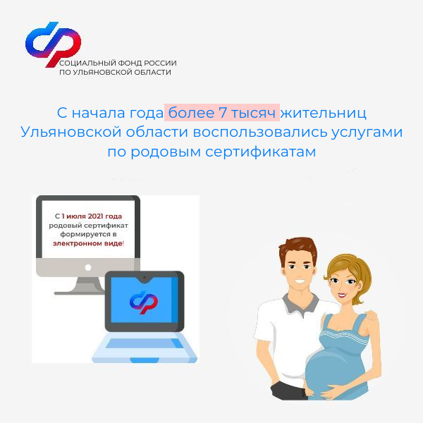 Более 7 тысяч жительниц Ульяновской области воспользовались услугами по родовым сертификатам в 2023 году.