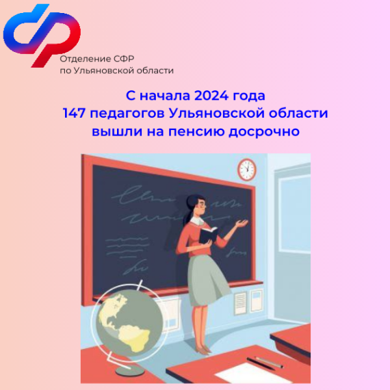 С начала 2024 года 147 педагогов в Ульяновской области вышли на пенсию досрочно. С начала 2024 года 147 педагогов в Ульяновской области вышли на пенсию досрочно.